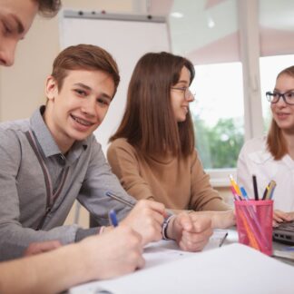 teens smiling